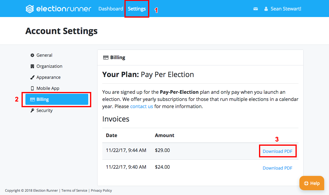 Download Election Receipt Invoice